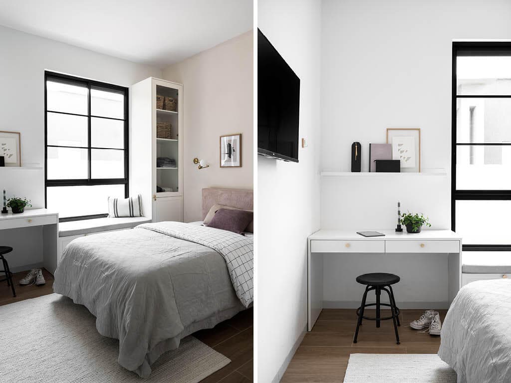 אחד מחדרי הבנות. דגש על גוונים נעימים (צילום: קרין רבנה) בית פרטי במושב אשבול ליד נתיבות. עיצוב: ליאת שעיה