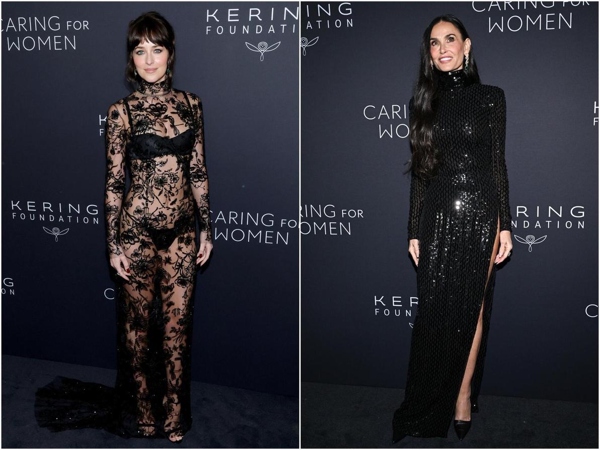 דמי מור ודקוטה ג'ונסון באירוע של קרינג בשבוע האופנה בניו יורק