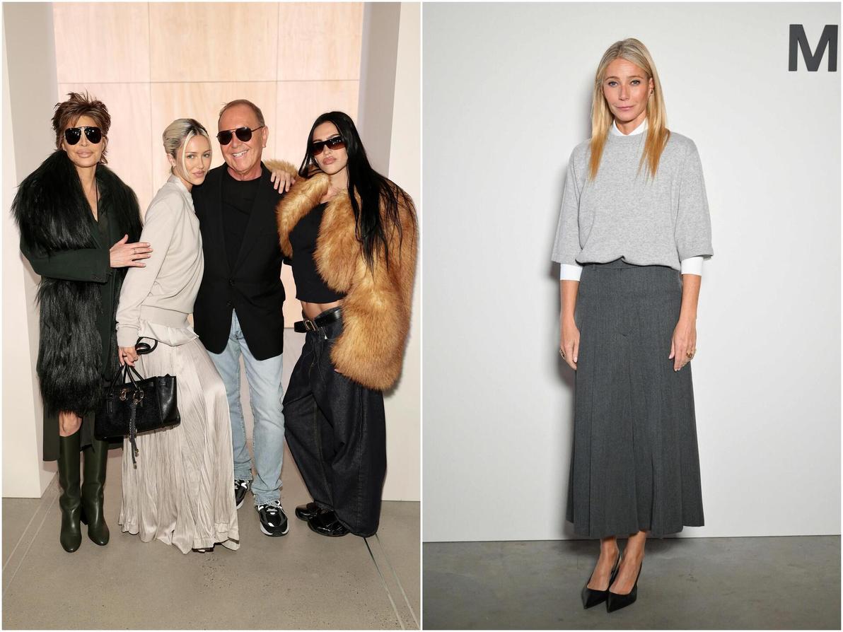 גווינת' פאלטרו, אמיליה גריי המלין, דלילה בל המלין וליסה רינה בתצוגת אביב-קיץ 2026 של מייקל קורס בשבוע האופנה בניו יורק