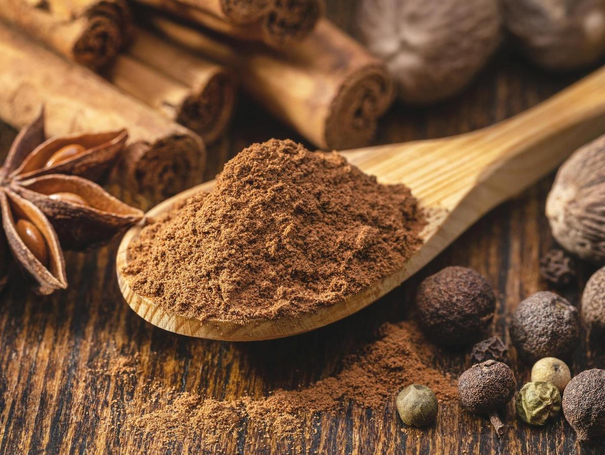 אגוז מוסקט. עשיר בנוגדי חמצון, כולל תרכובות פנוליות ושמנים אתריים