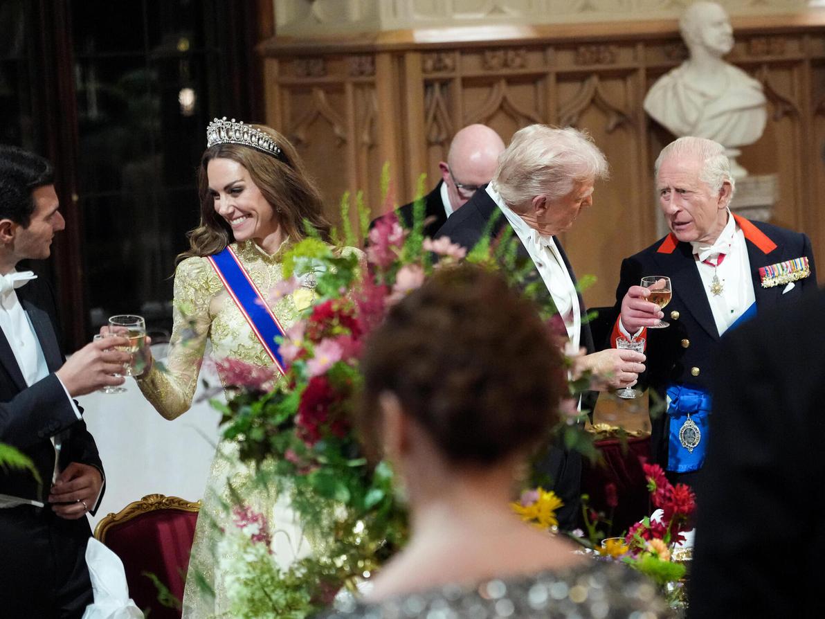 המלך צ'ארלס, דונלד טראמפ וקייט מידלטון בבריטניה, 2025