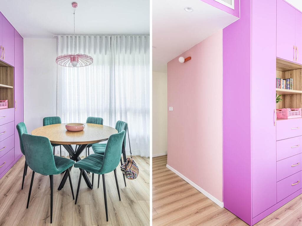 דירה ורודה בכפר סבא, עיצוב: הילה ברונשטיין