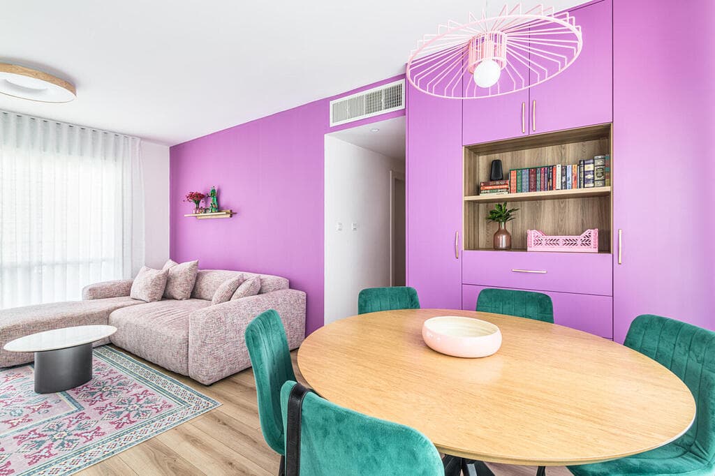 דירה ורודה בכפר סבא, עיצוב: הילה ברונשטיין