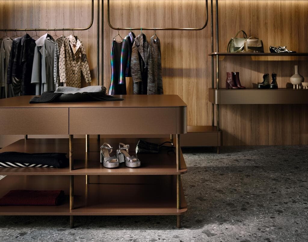 חומרים עמידים ומודרניים שמהם יוצרים את כל הנגרות בבית, גם חדרי ארונות (צילום באדיבות Egger) אגר