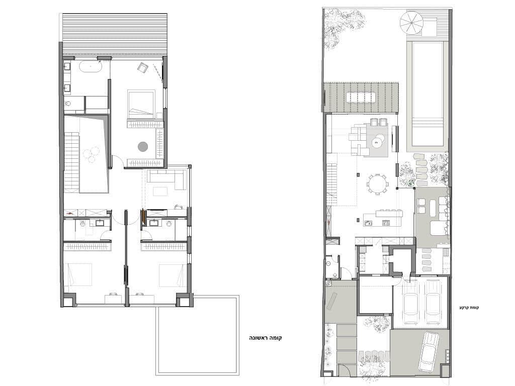 תוכנית פריסת הבית (שרטוט: איילת פרי שרון) תוכנית פריסת הבית