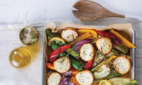 ירקות אנטיפסטי מוקרמים בגבינת עזים