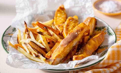 פיש אנד צ'יפס בתנור