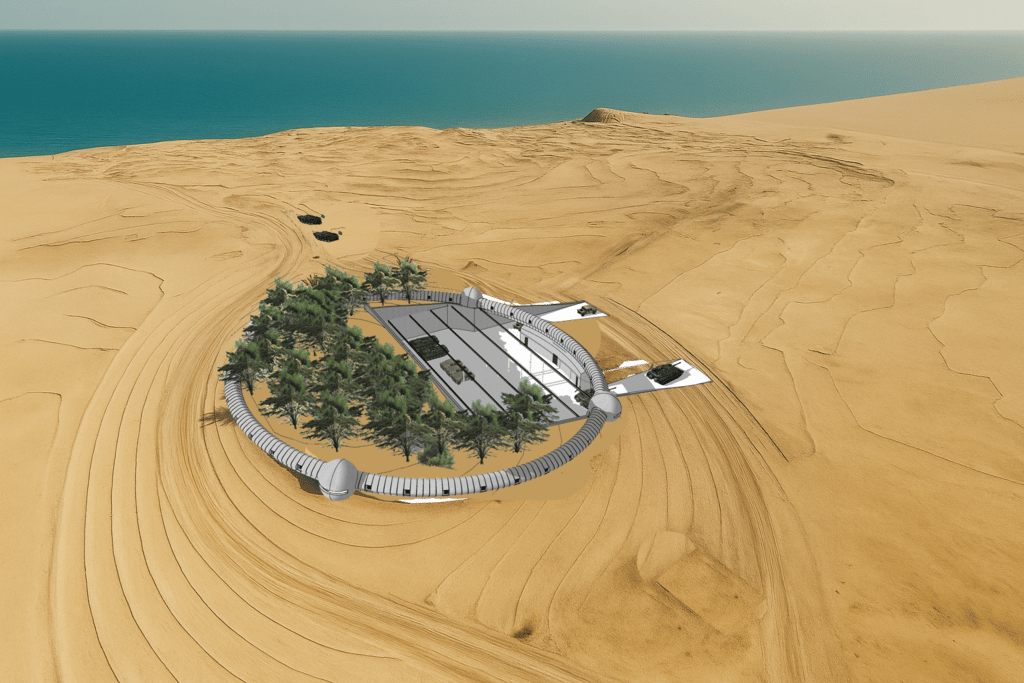 מקום שני - ההצעה של אדריכל עמי גבירצמן בתחרות תכנון המוצב הישראלי