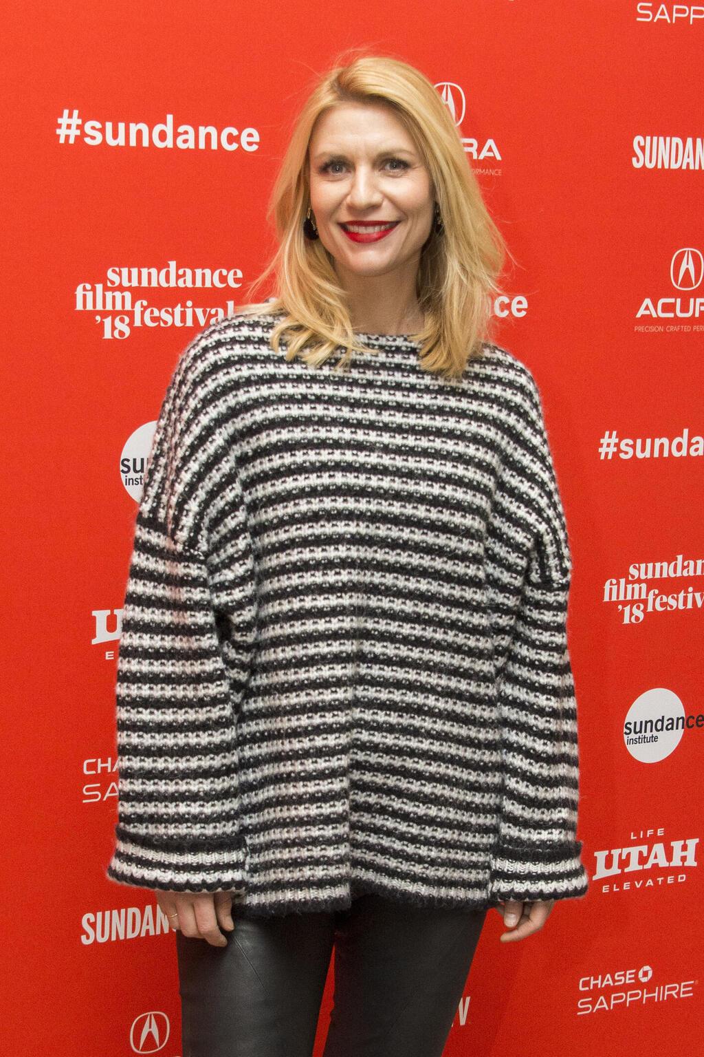 סוודר ומכנסי עור בפסטיבל סאנדנס, 2018 (צילום: Arthur Mola/Invision/AP) קלייר דיינס בפסטיבל סאנדנס, 2018