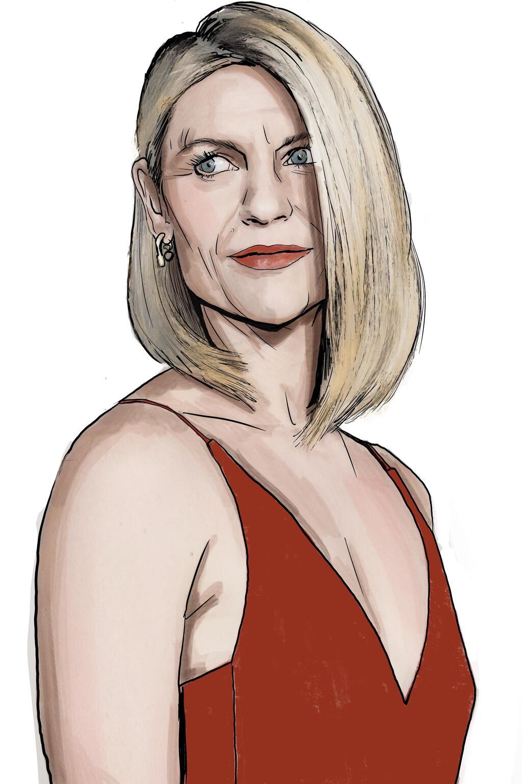 שריד לאלגנטיות המאופקת שאפשר רק להתגעגע אליה. קלייר דיינס (איור: ארז עמירן) איור של קלייר דיינס