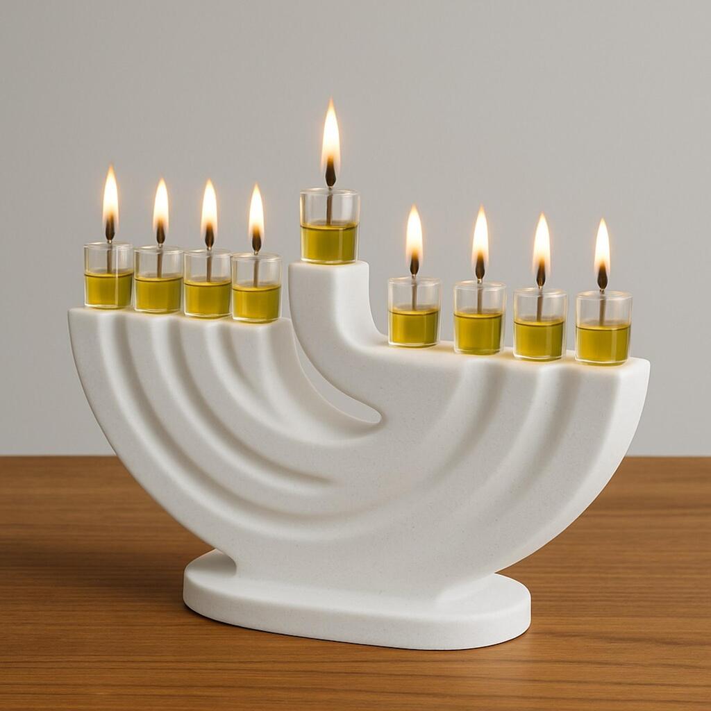 חנוכייה בעבודת יד מבטון פולימרי מבית BETON&SOUL (צילום: רעות יצחקי) חנוכייה בעבודת יד מבטון פולימרי מבית המותג BETON&SOUL