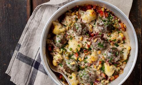 סינייה כרובית וקציצות קבב