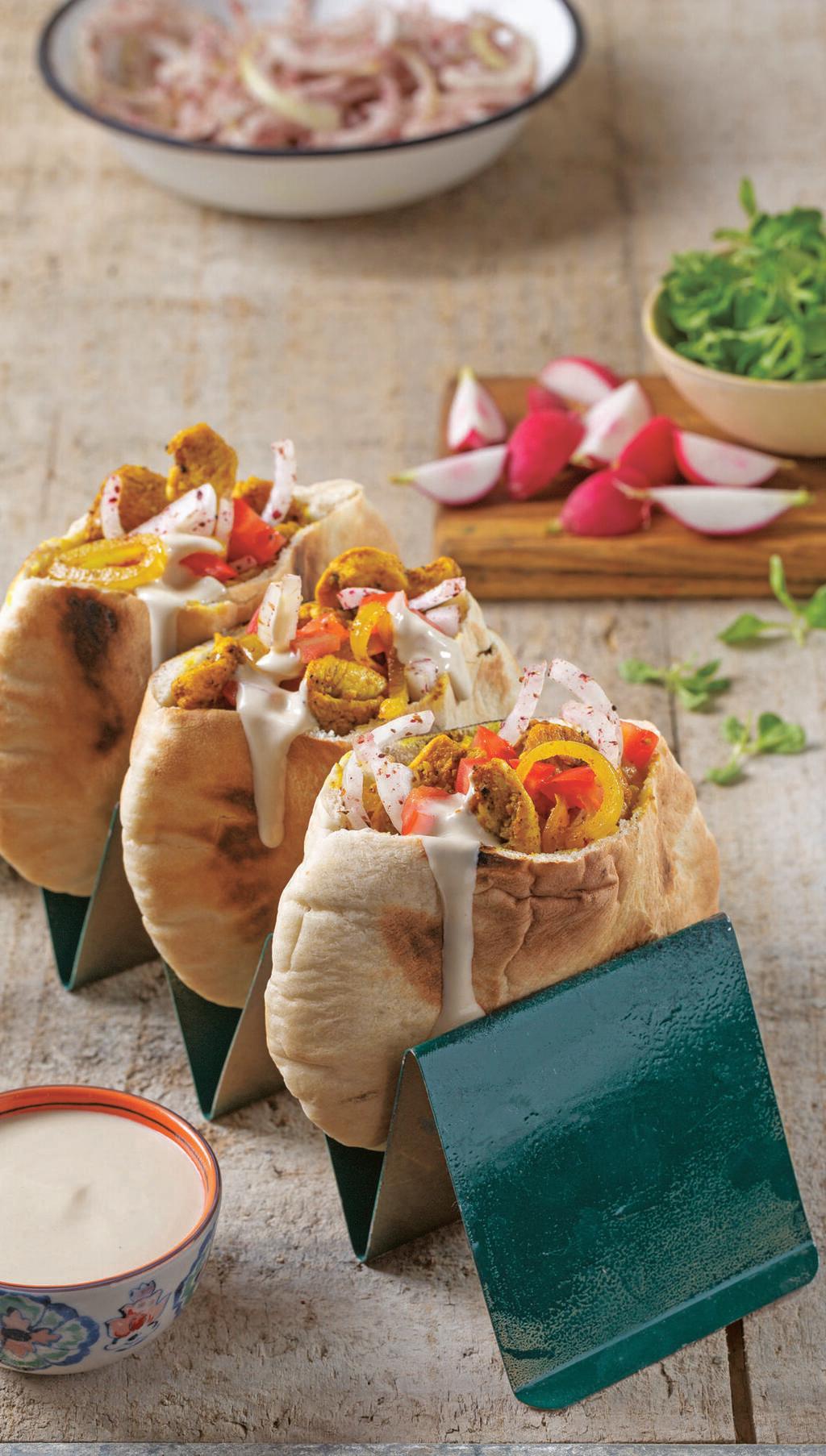  שווארמה עם חזה עוף ובצל מטוגן