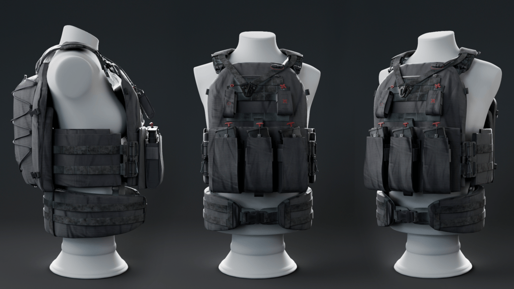 אפוד מותאם לנשים, תוך התחשבות בחזה ובמאפייני גוף נוספים (פיתוח וצילום: נועה כהן) אפוד מותאם לנשים לוחמות