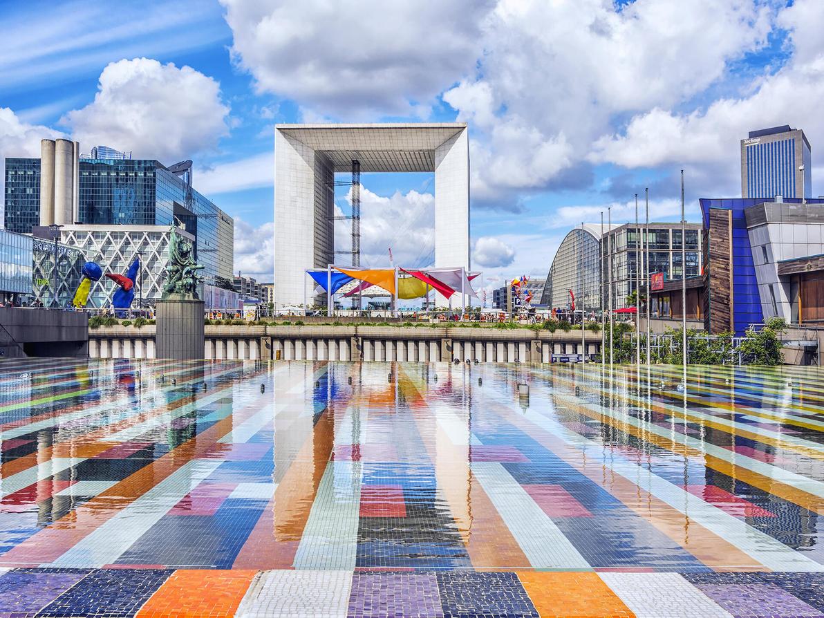 Grand Arche, the central building of district La Defense in Paris