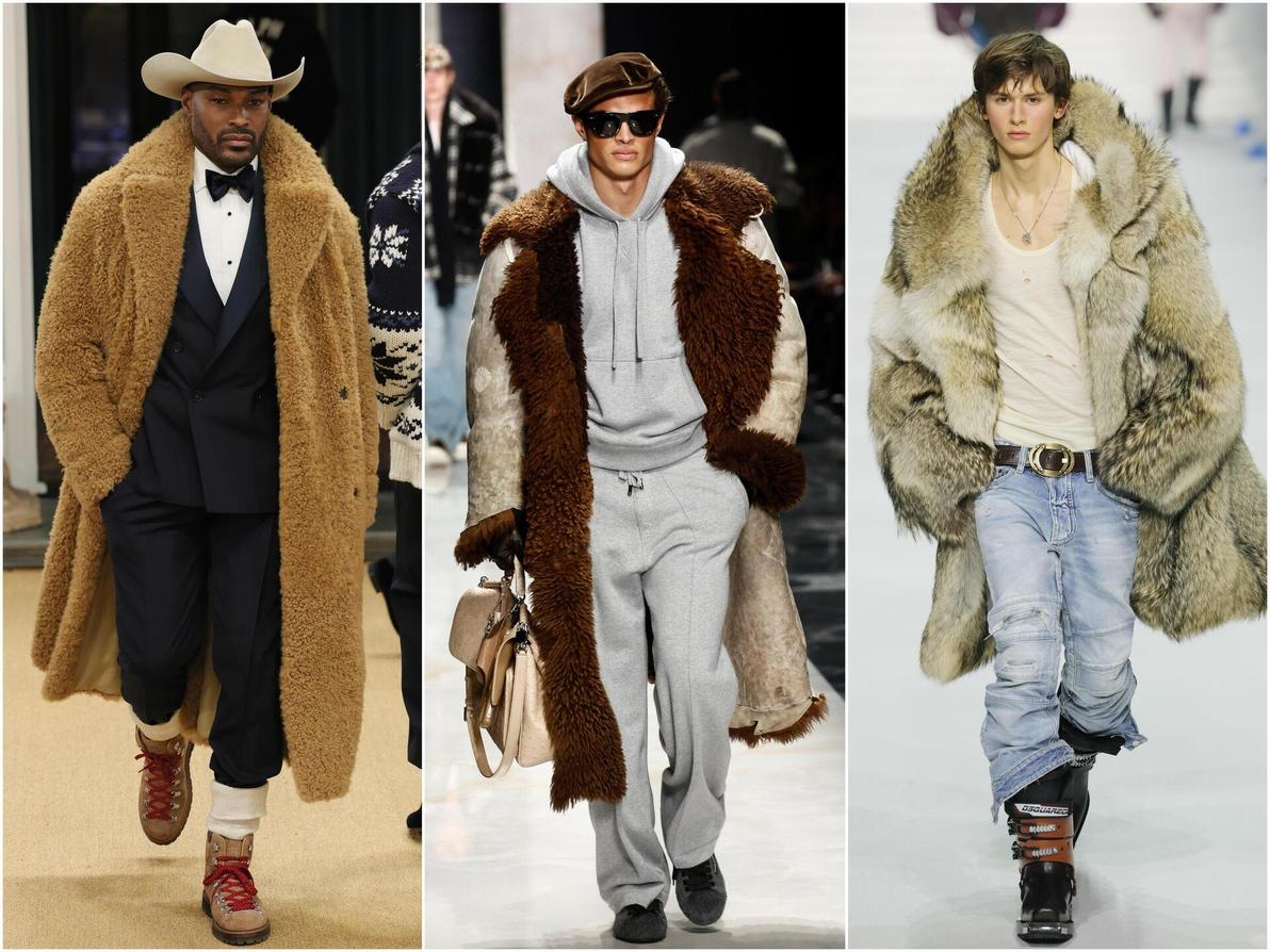 מעיל פרווה בתצוגות סתיו-חורף 2026-27 בשבוע האופנה לגברים במילאנו