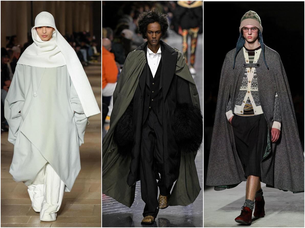 שכמיות בתצוגות סתיו-חורף 2026-27 לגברים בשבוע האופנה בפריז