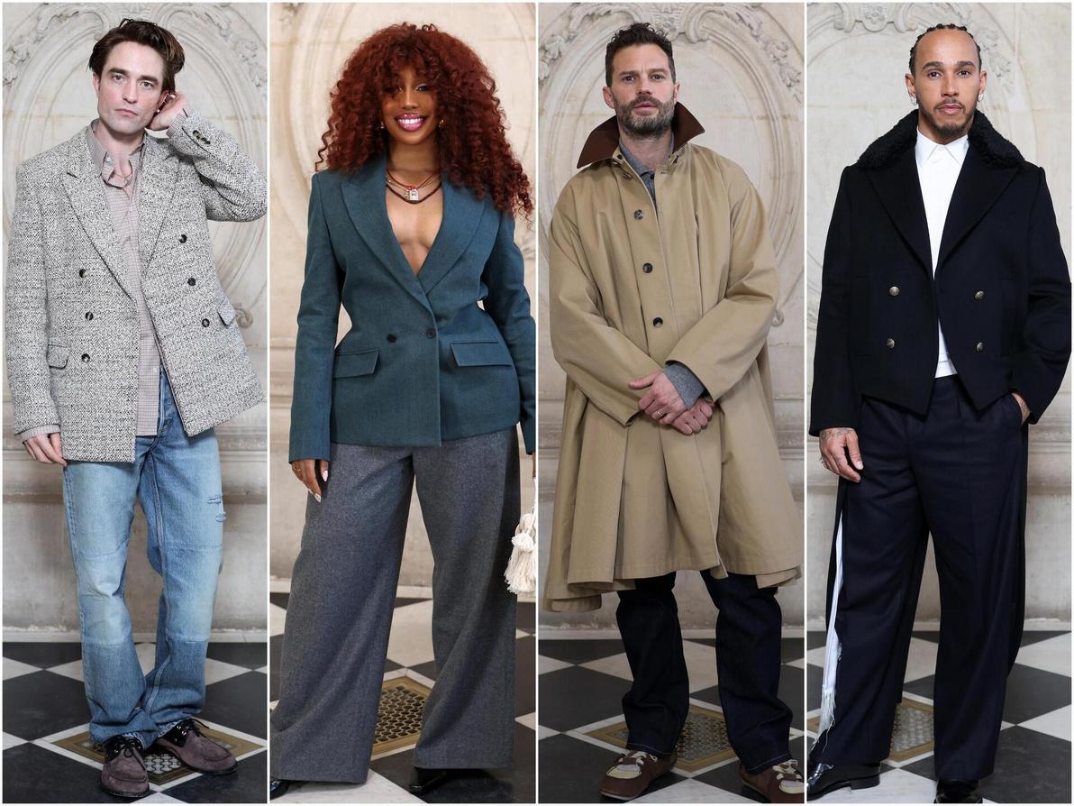 אורחים בתצוגת סתיו-חורף 2026-27 לגברים של דיור בשבוע האופנה בפריז