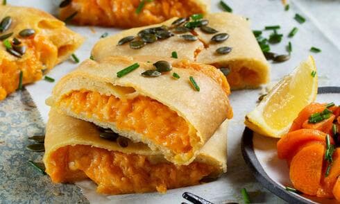 מגולגלים דלעת בציפוי גרעינים