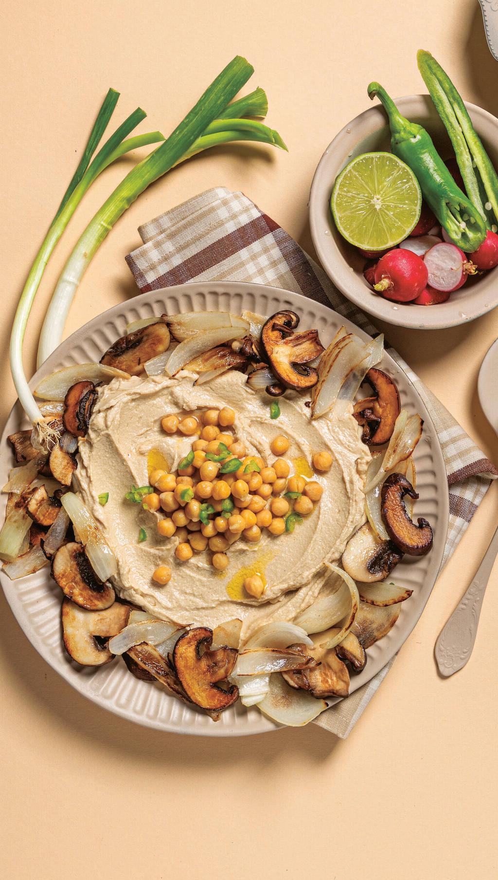 חומוס ופטריות חמות 