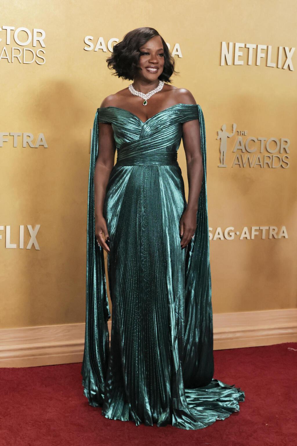 ויולה דיוויס לובשת גוצ'י (צילום: Rodin Eckenroth/Getty Images) ויולה דיוויס בטקס פרסי השחקנים, 2026