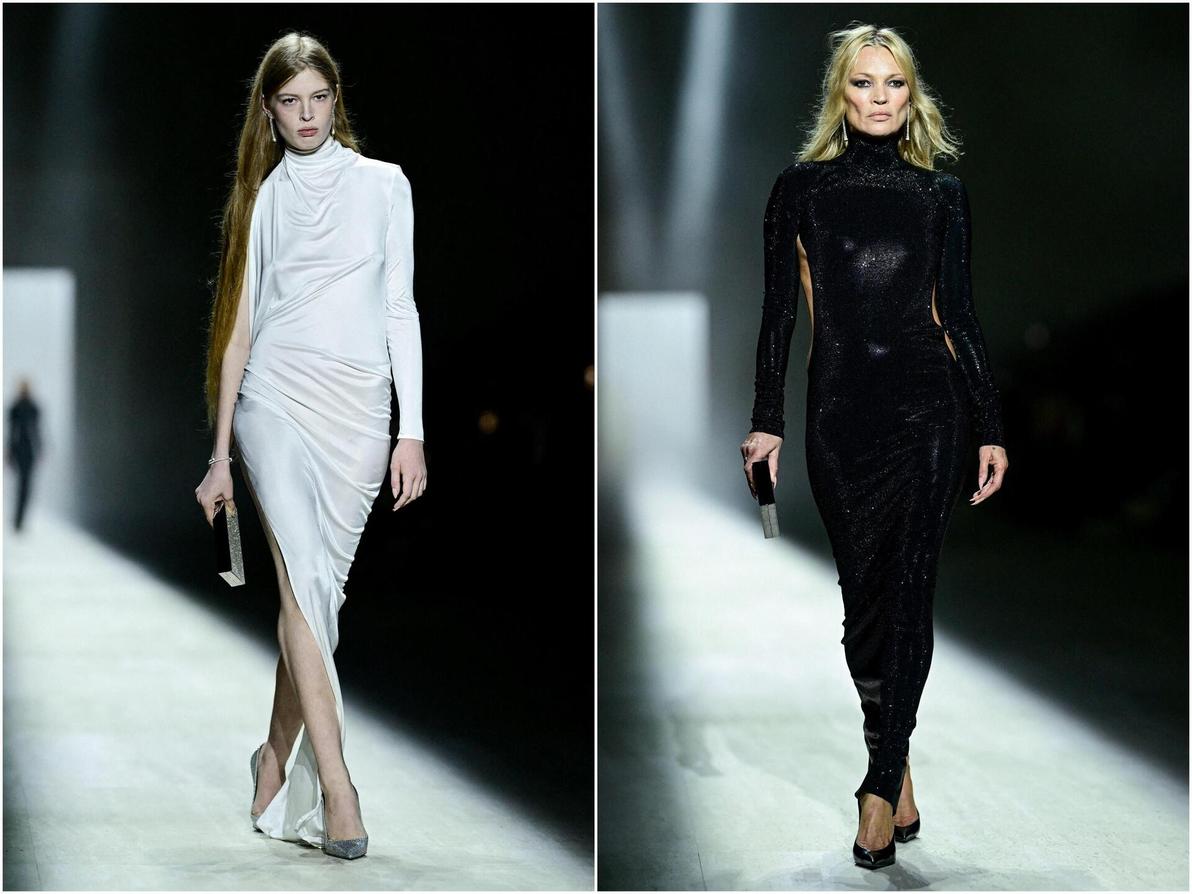 ויויאן ג'נה ווילסון וקייט מוס בתצוגת סתיו-חורף 2026-27 של גוצ'י בשבוע האופנה במילאנו