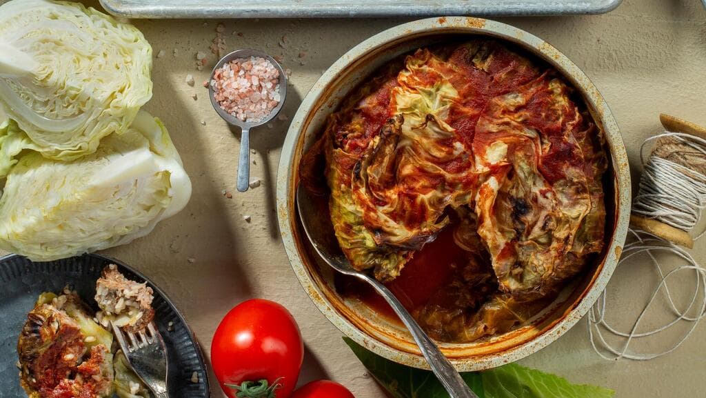 כרוב ממולא בלי לגלגל