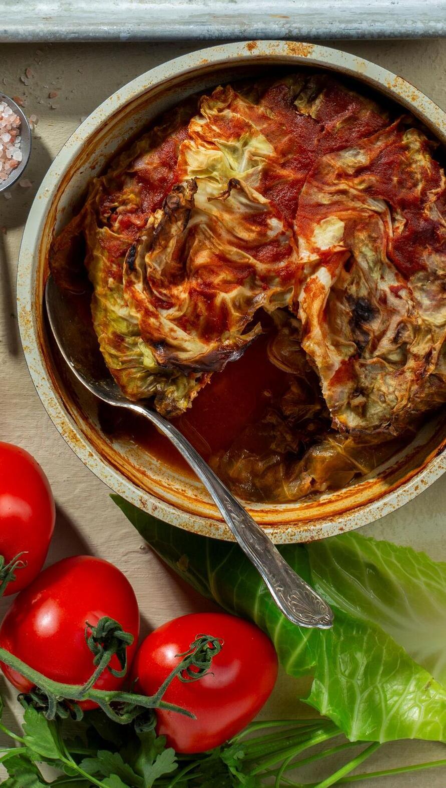 כרוב ממולא בלי לגלגל