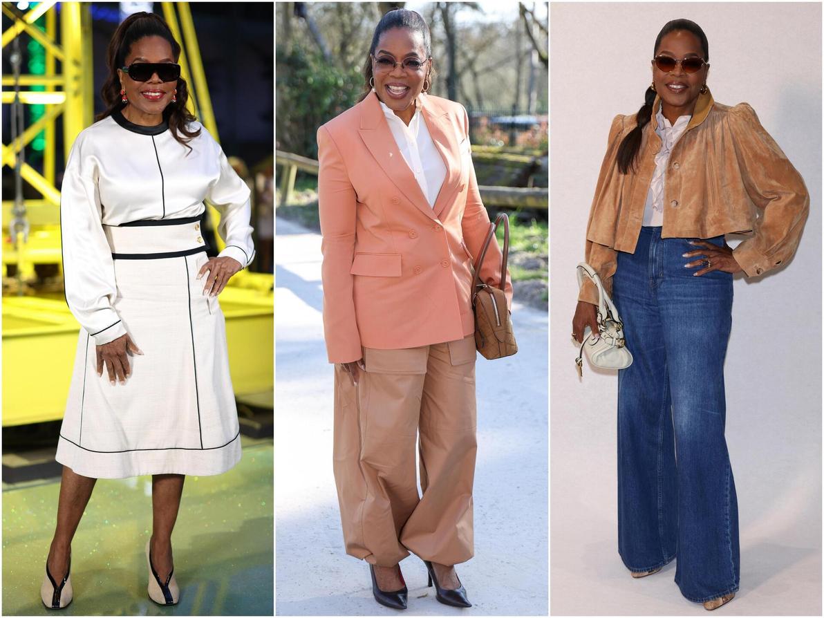 אופרה ווינפרי דילגה בין התצוגות של סטלה מקרטני, שאנל וקלואה. ניכר שהיא נהנתה (צילום: Aurore Marechal/Getty Images, AP Photo/Tom Nicholson) אופרה ווינפרי בשבוע האופנה בפריז לסתיו-חורף 2026-27