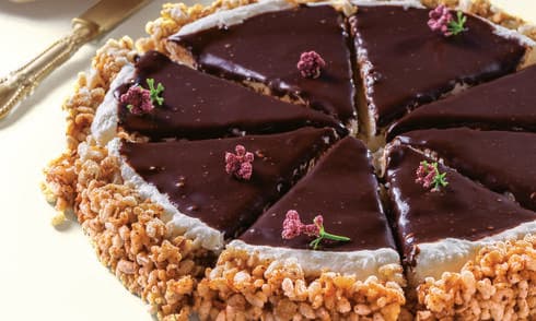 טארט פצפוצי אורז עם חלווה ושוקולד