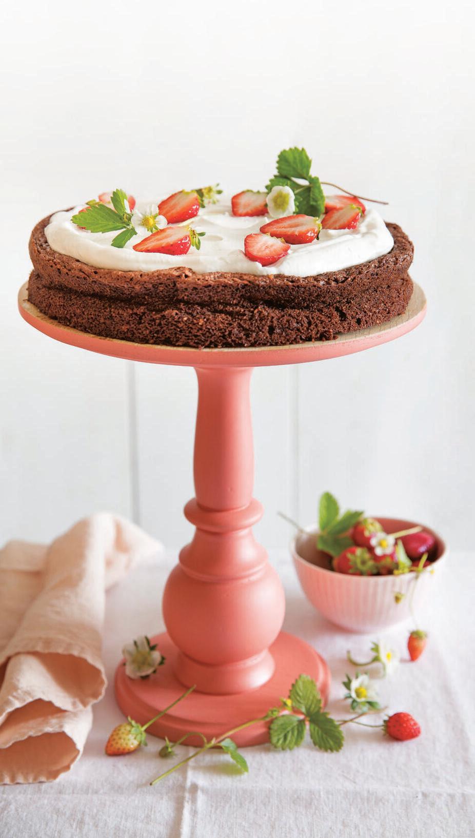 עוגת פאדג' עם קרם וניל (צילום: יוסי סליס, סגנון: נטשה חיימוביץ') עוגת פאדג' עם קרם וניל