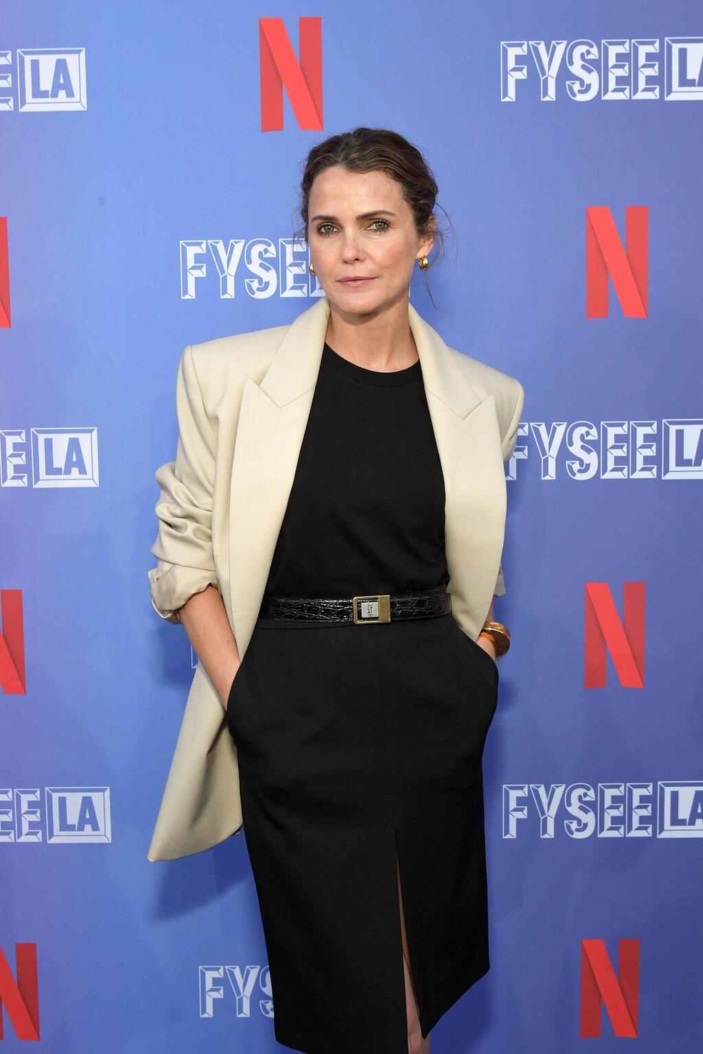 שחור ולבן באירוע של נטפליקס, 2025 (צילום: Charley Gallay/Getty Images for Netflix) קרי ראסל באירוע של נטפליקס, 2025