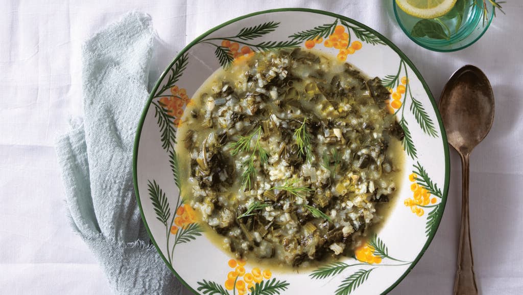 טבעוני: מרק תרד ואורז