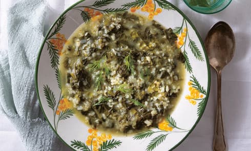 טבעוני: מרק תרד ואורז