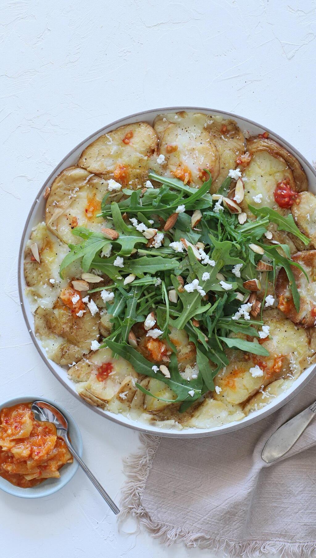 שאריות תפוח אדמה בתנור הפכו לקרפצ'יו תפוח אדמה בסגנון ים־תיכוני