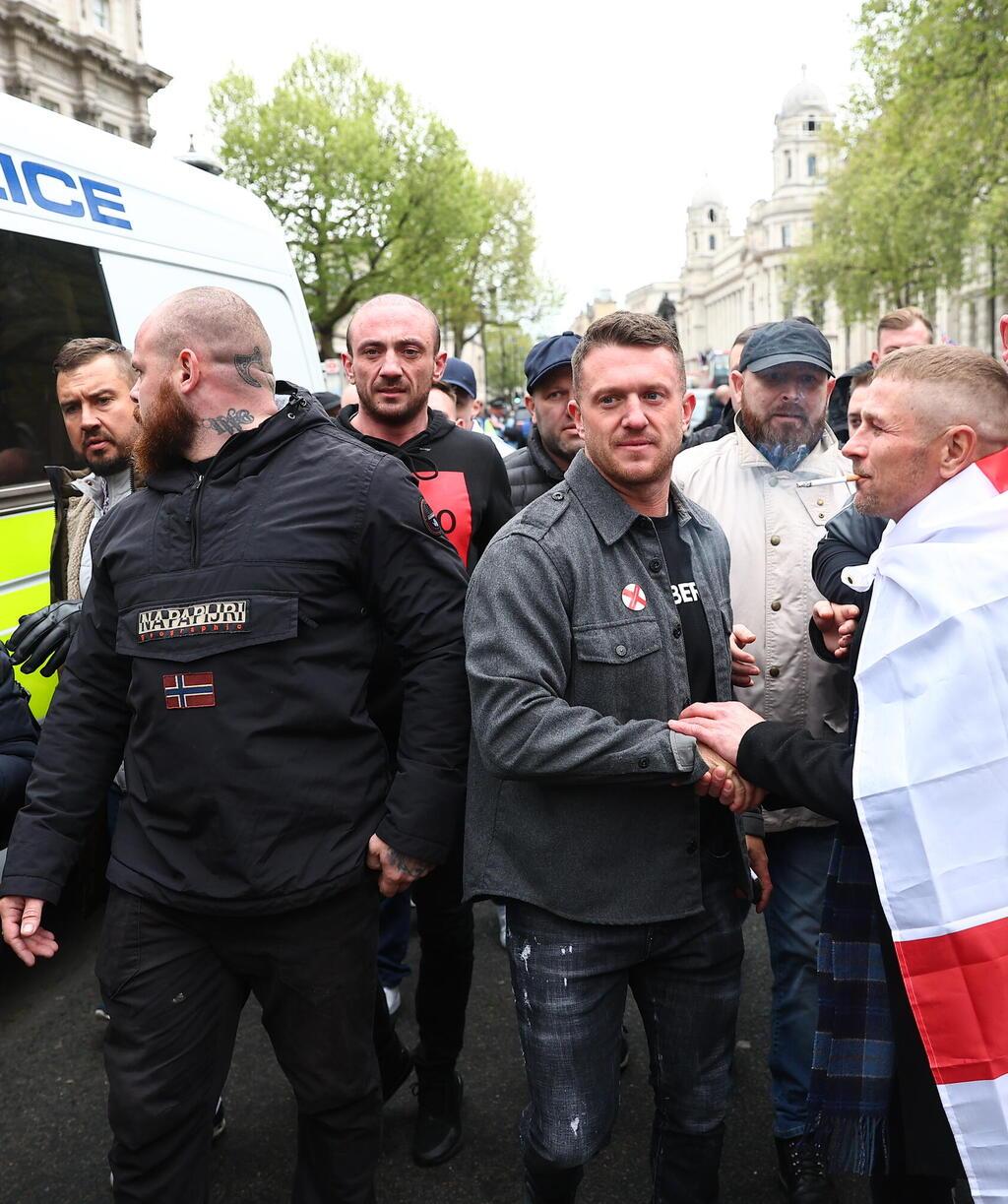 טומי רובינסון בהפגנה בלונדון, 2024