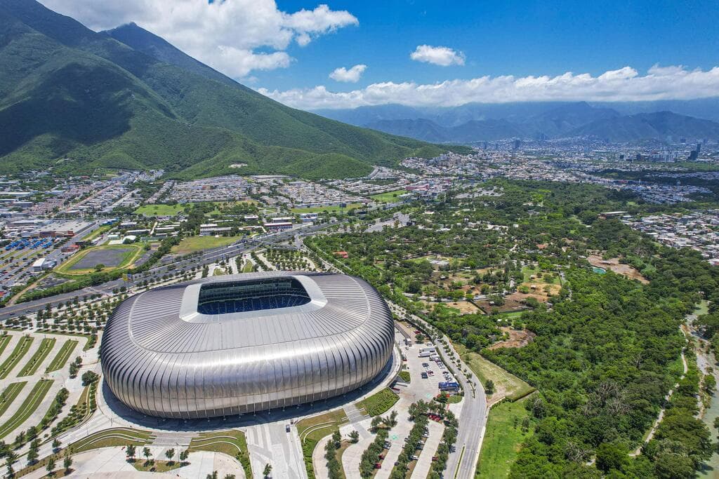 Monterrey ,BBVA Stadium, מקסיקו (צילום: NortePhoto.com, shutterstock) Monterrey Stadium, Aerial view of BBVA Stadium