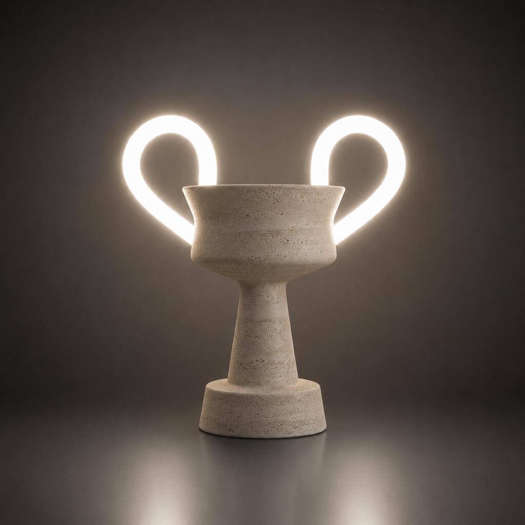 Neon Trophy - עתיק פוגש עתידני (עיצוב וצילום: בינה בייטל) Neon Trophy JDW26 Bina Baitel
