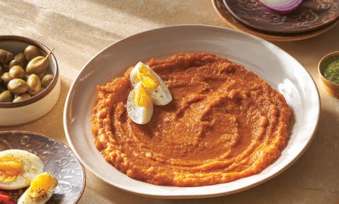מנה צמחונית/טבעונית: ממרח עדשים כתומות ודלעת