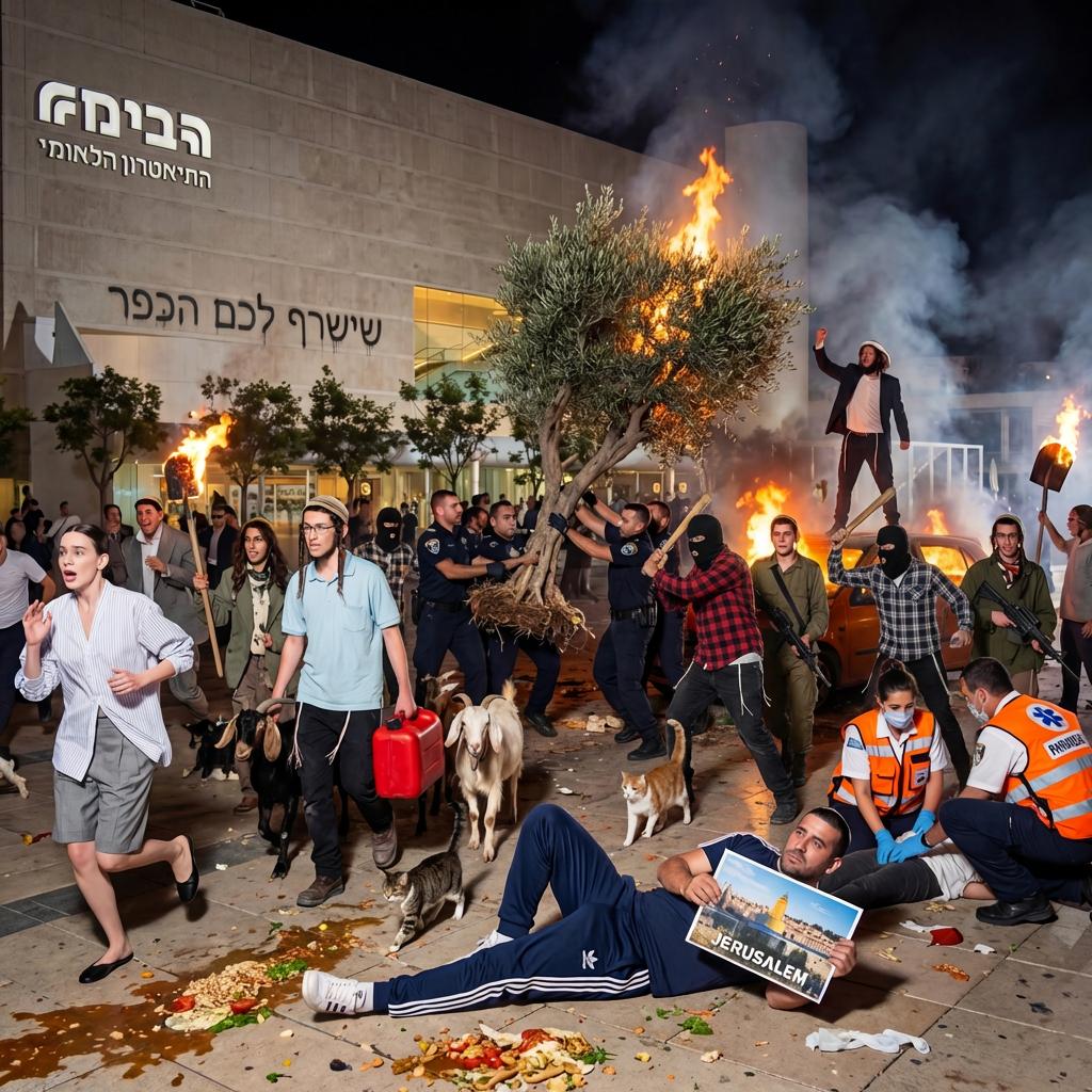 "המתנחלים לא היו יכולים לעשות דבר ממה שהם עושים בלי הצבא והמשטרה" (הדמיית AI: באדיבות קום איל פו) קמפיין "אל תגידו לא ידענו" של קום איל פו, 2026