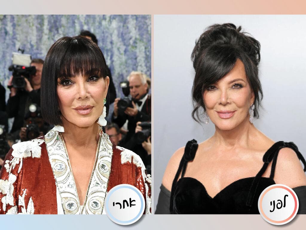 קריס ג'נר לפני ואחרי תספורת (צילום: Gettyimages IL/Neilson Barnard, Jamie McCarthy) קריס ג'נר לפני ואחרי תספורת