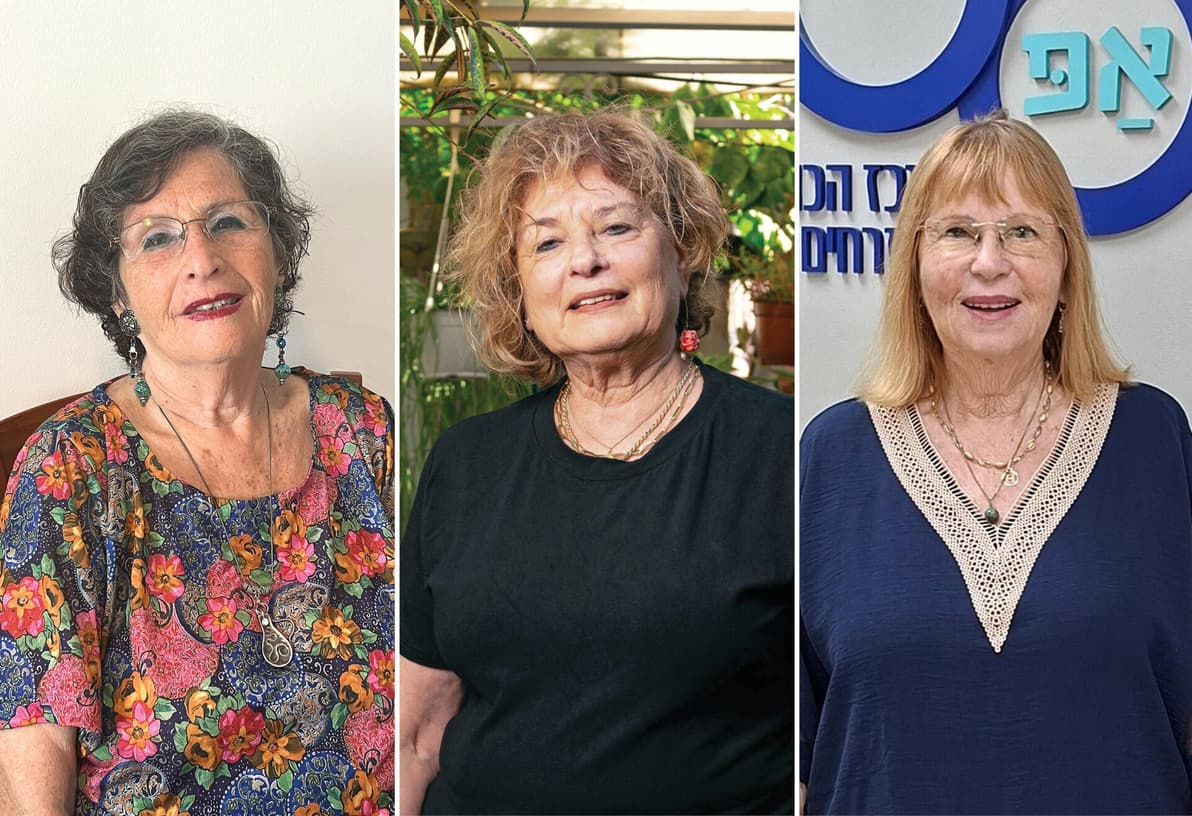 "במקום לבלות בקופת החולים כל שני וחמישי, תעבדו". מימין לשמאל: חנה שרון, שולה אבין, ורדית סגל־מור (צילום: יובל חן, נורית סגל, אלבום פרטי) מימין לשמאל: חנה שרון, שולה אבין, ורדית סגל־מור