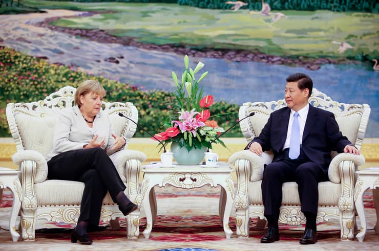 מרקל בפגישה עם נשיא סין