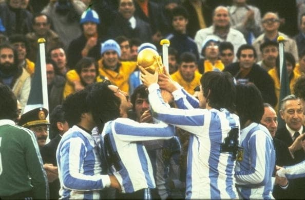 נבחרת ארגנטינה ב-1978. מראדונה נופה ברגע האחרון וחזר אחרי שנה