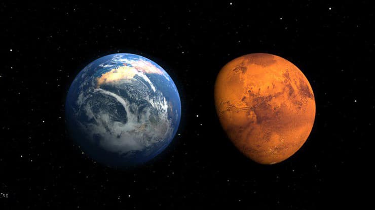 מאדים וכדור הארץ