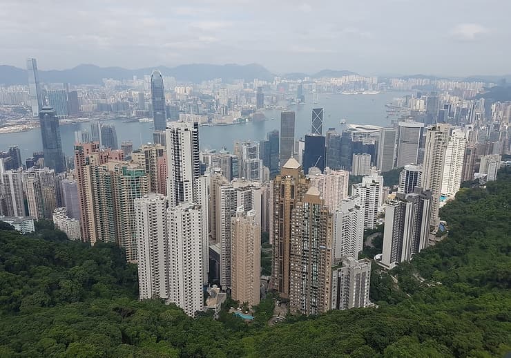 קו הרקיע של הונג קונג כפי שהוא נראה מפסגת ויקטוריה