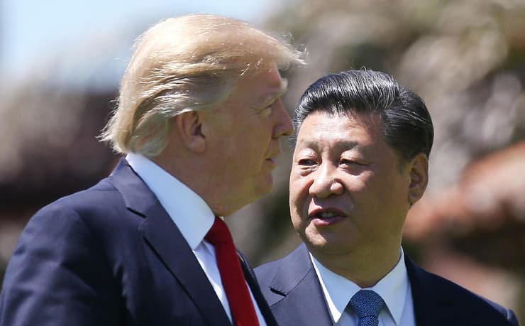 נשיא סין שי ג'ינפינג עם דונלד טראמפ