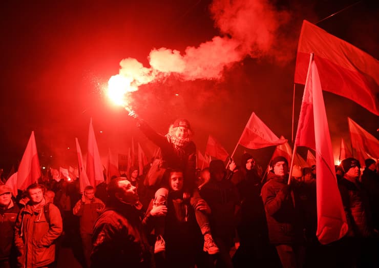 פעילי ימין בחגיגות יום העצמאות בפולין