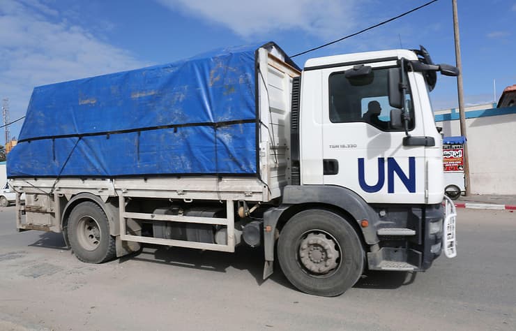 משאית של האו"ם בעזה