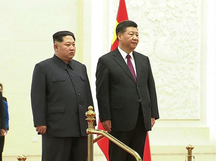  נשיא סין שי ג'ינפינג וקים ג'ונג און. ארה"ב מקווה שסין תסייע במאמצים לפירוז צפון קוריאה